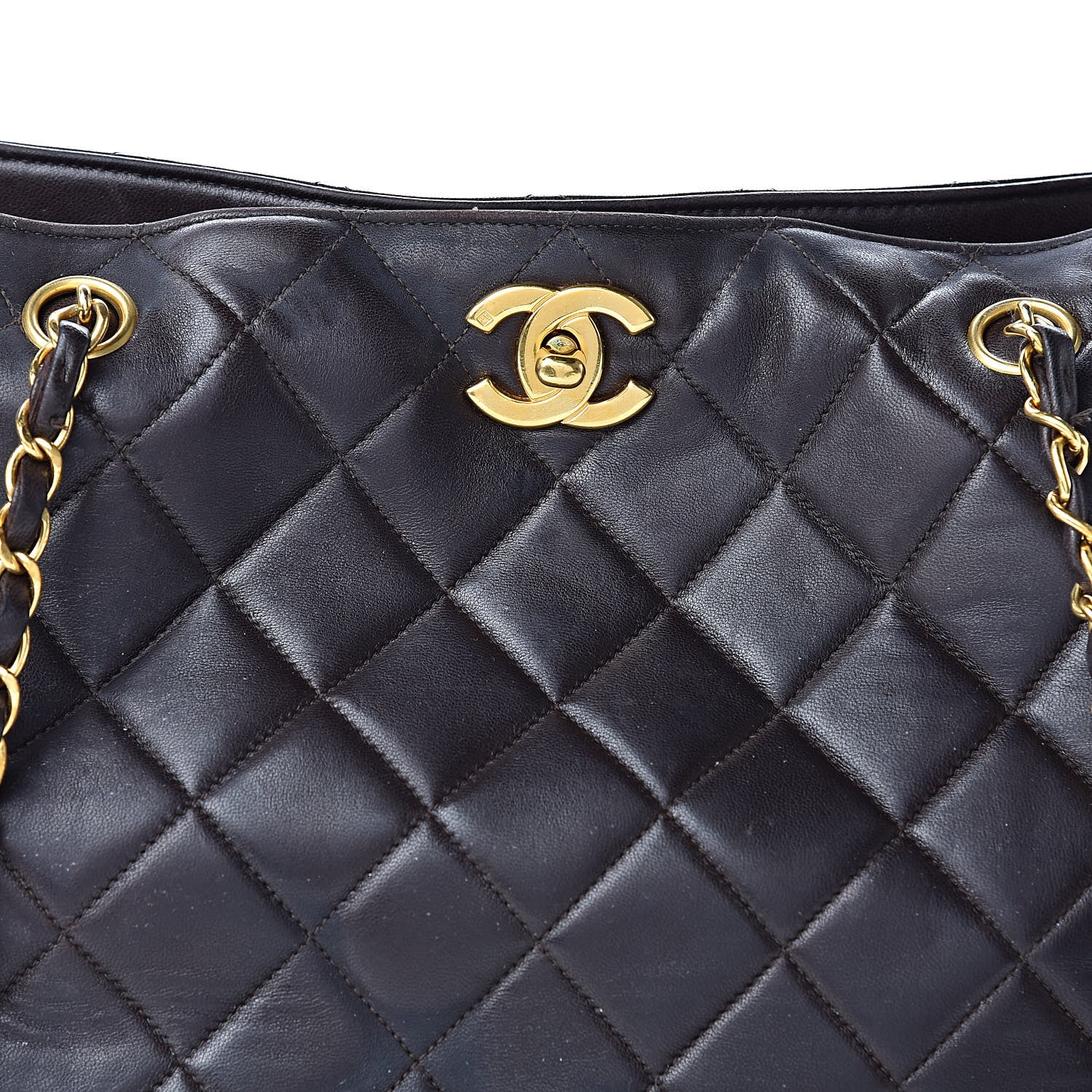 Chanel Lambskin Quilted Tote Brown 8 of 16