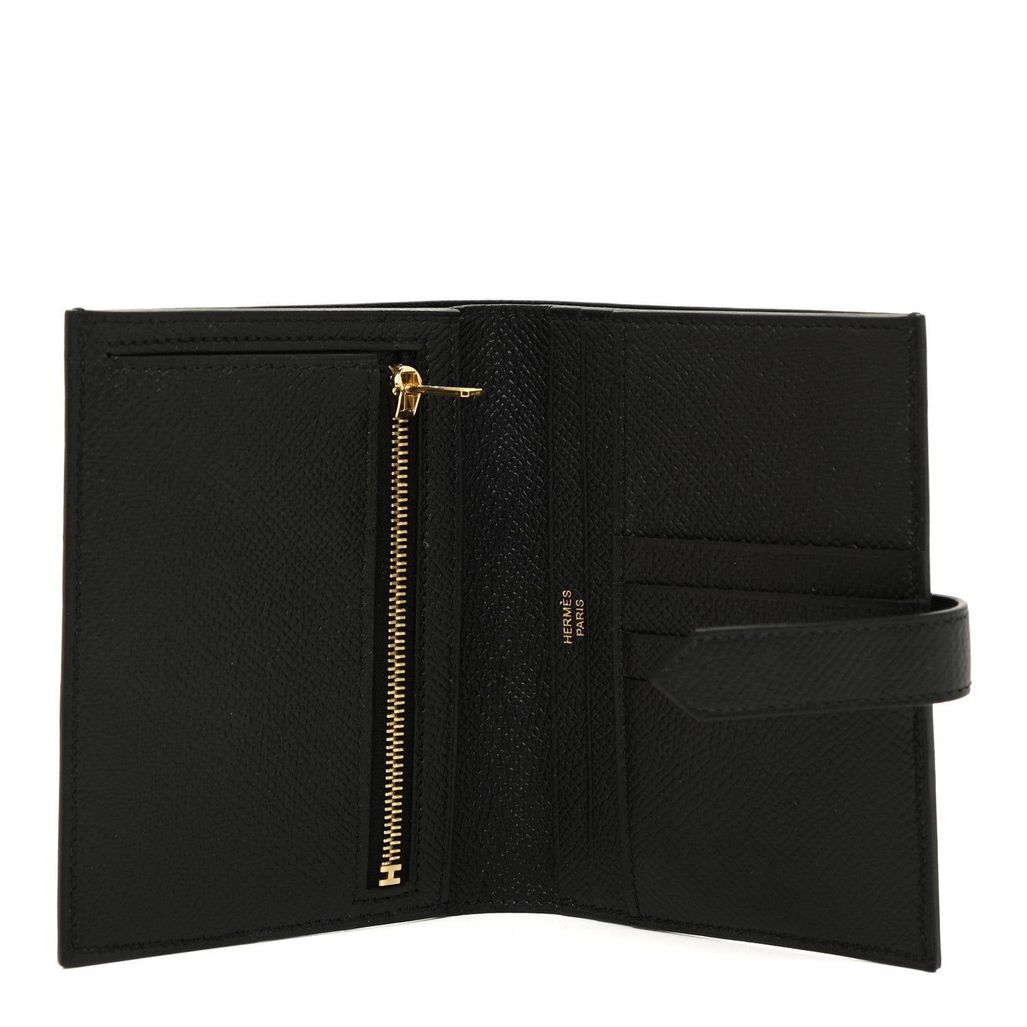 Hermes Epsom Bearn Compact Wallet Black 6 of 11