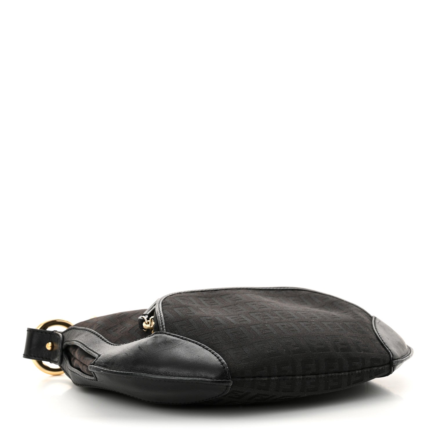Fendi Zucchino Cuoio Chef Pocket Shoulder Bag Black 4 of 14
