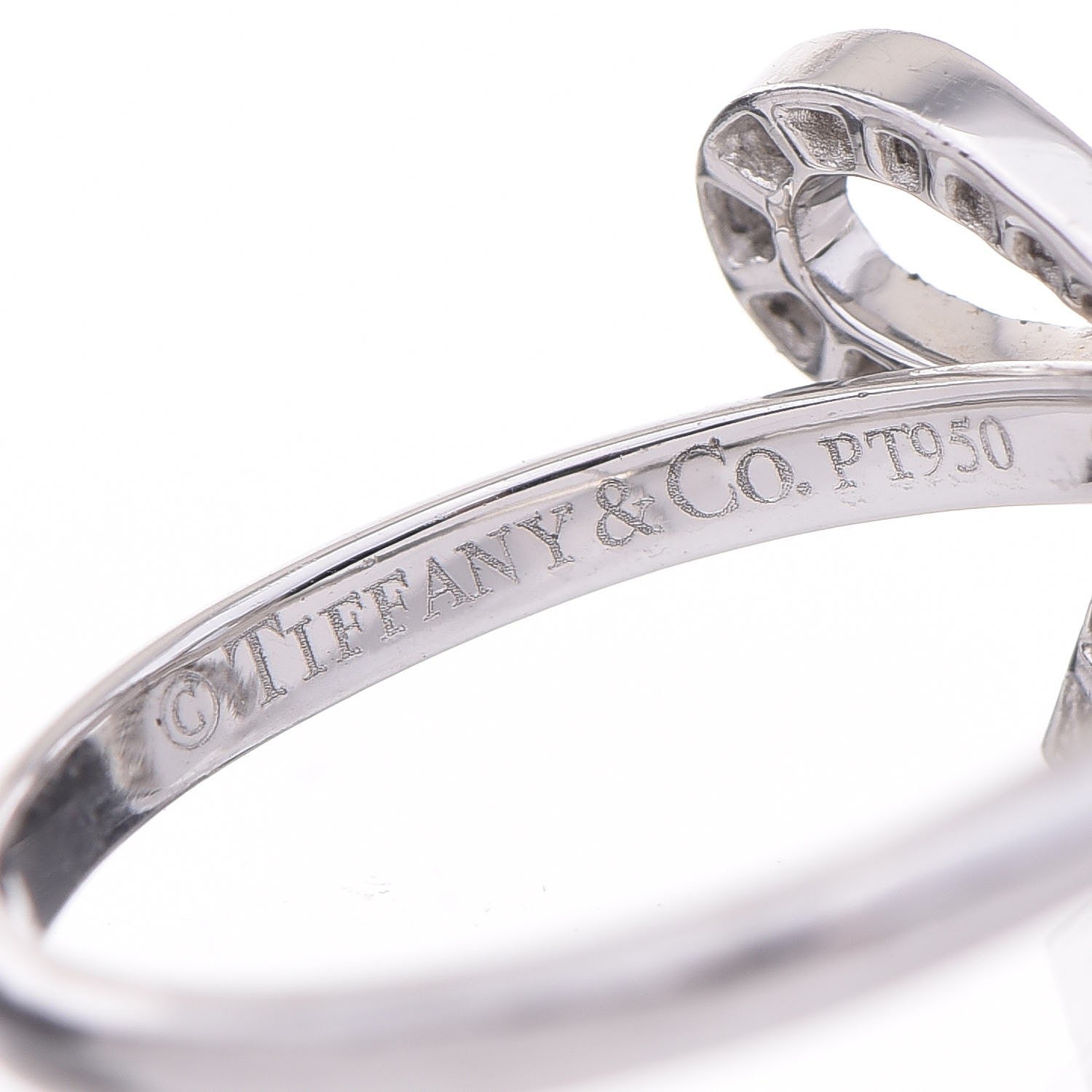 Tiffany Platinum Diamond Bow Ring 49.5 5 3 of 5