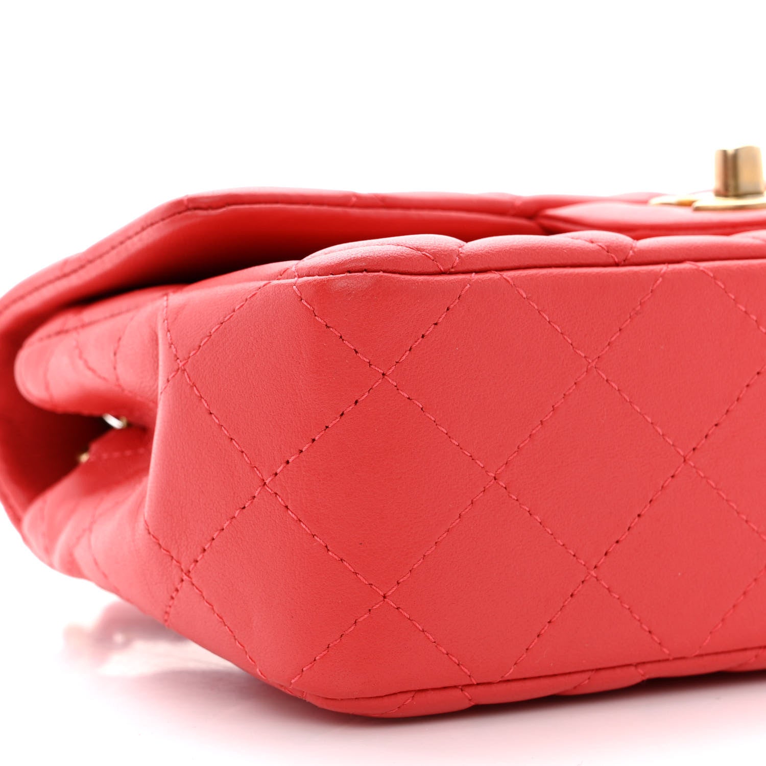 Chanel Lambskin Quilted Mini Rectangular Flap Red 9 of 10