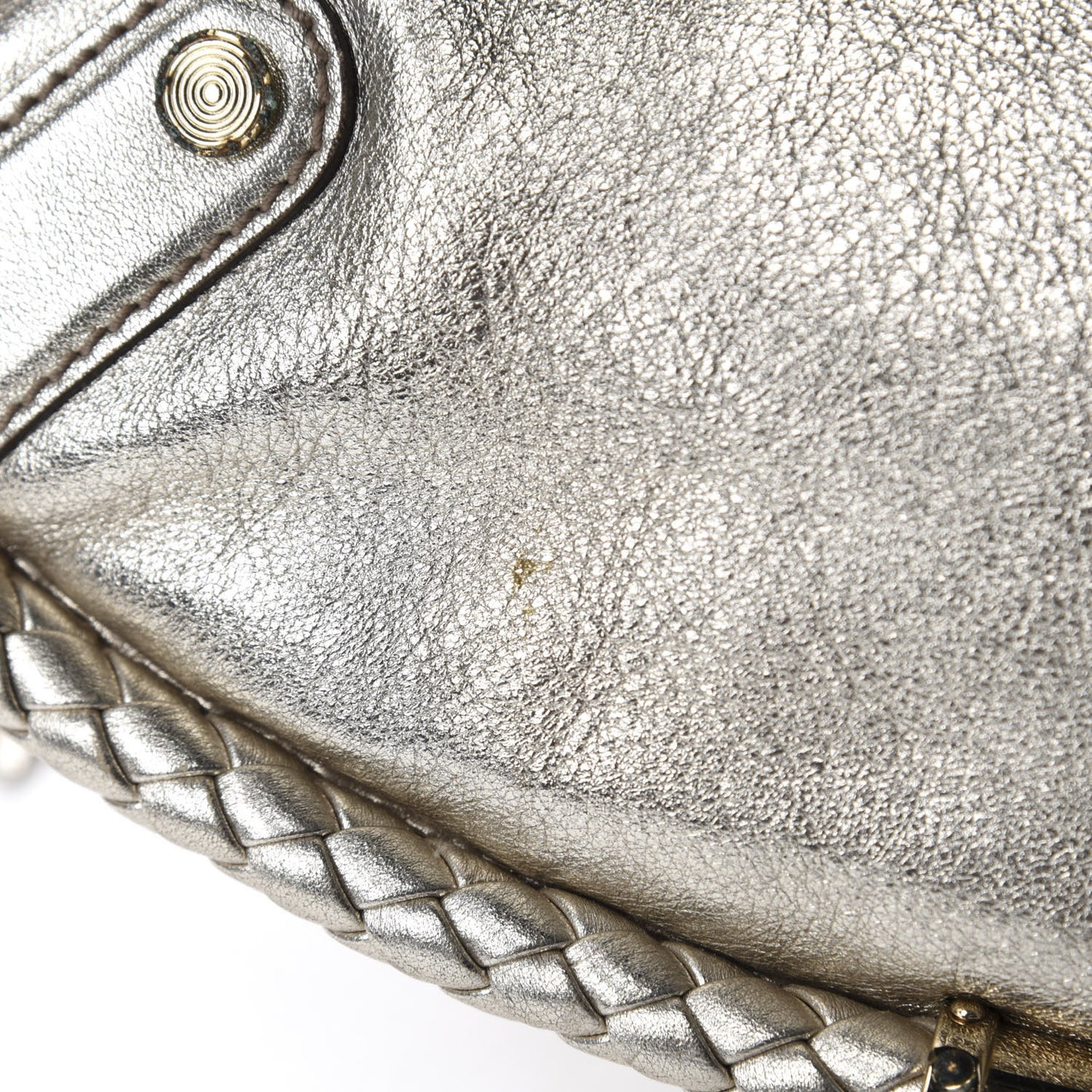 Metallic Calfskin Medium Britt Tassel Shoulder Bag Platinum