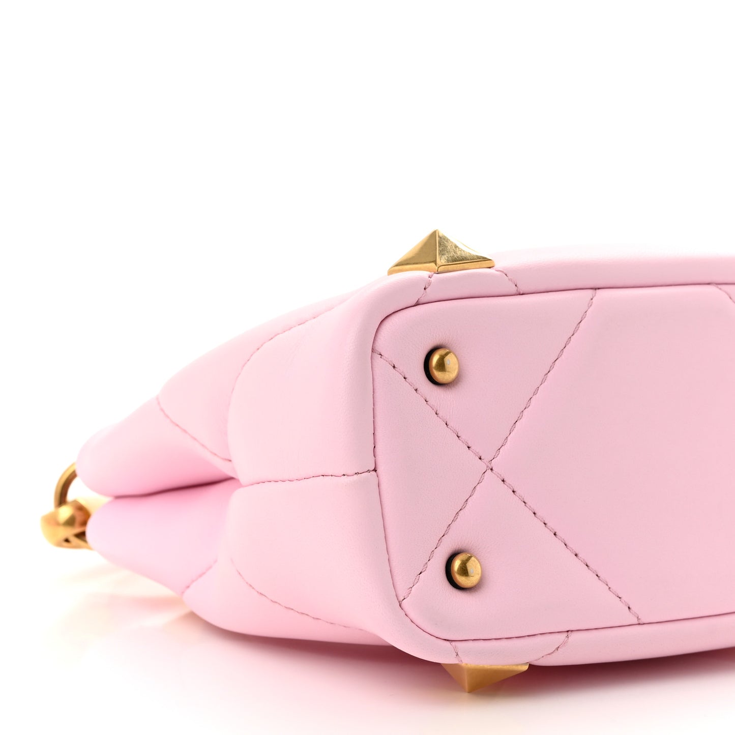 Nappa Mini Roman Stud The Handle Bag Pink Borealis