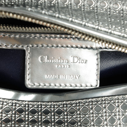 Christian Dior Metallic Patent Micro-Cannage Gradient Medium Lady Dior Silver Blue 6 of 7