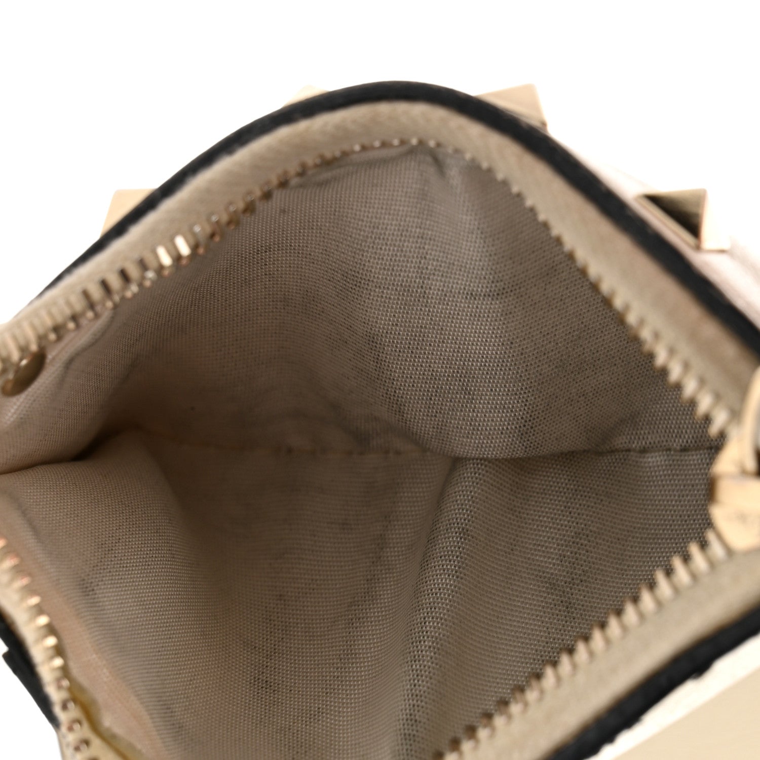 Valentino Garavani Calfskin Rockstud Card Holder with Zipper Ivory 7 of 10