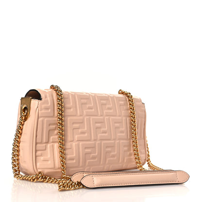 Fendi Nappa Small FF Embossed Midi Chain Baguette Light Rose 3 of 9