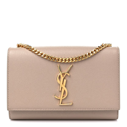 Saint Laurent Grain De Poudre Small Monogram Kate Satchel Dark Beige 1 of 11