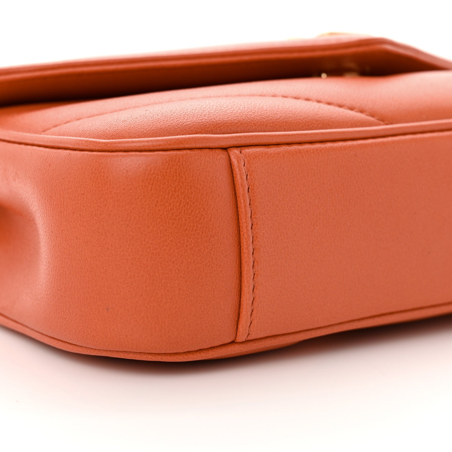 Saint Laurent Lambskin Chevron Quilted Mini Loulou Bag Celosia Orange 10 of 12