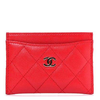 Chanel Caviar Quilted Card Holder Red 1 of 5