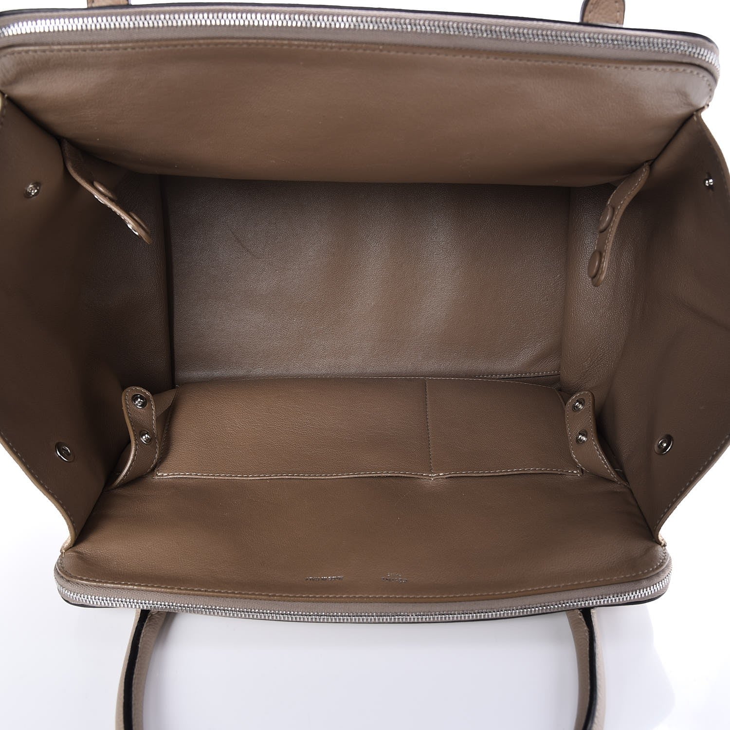Celine Drummed Calfskin Suede Double Zip Trapeze Sand 5 of 6