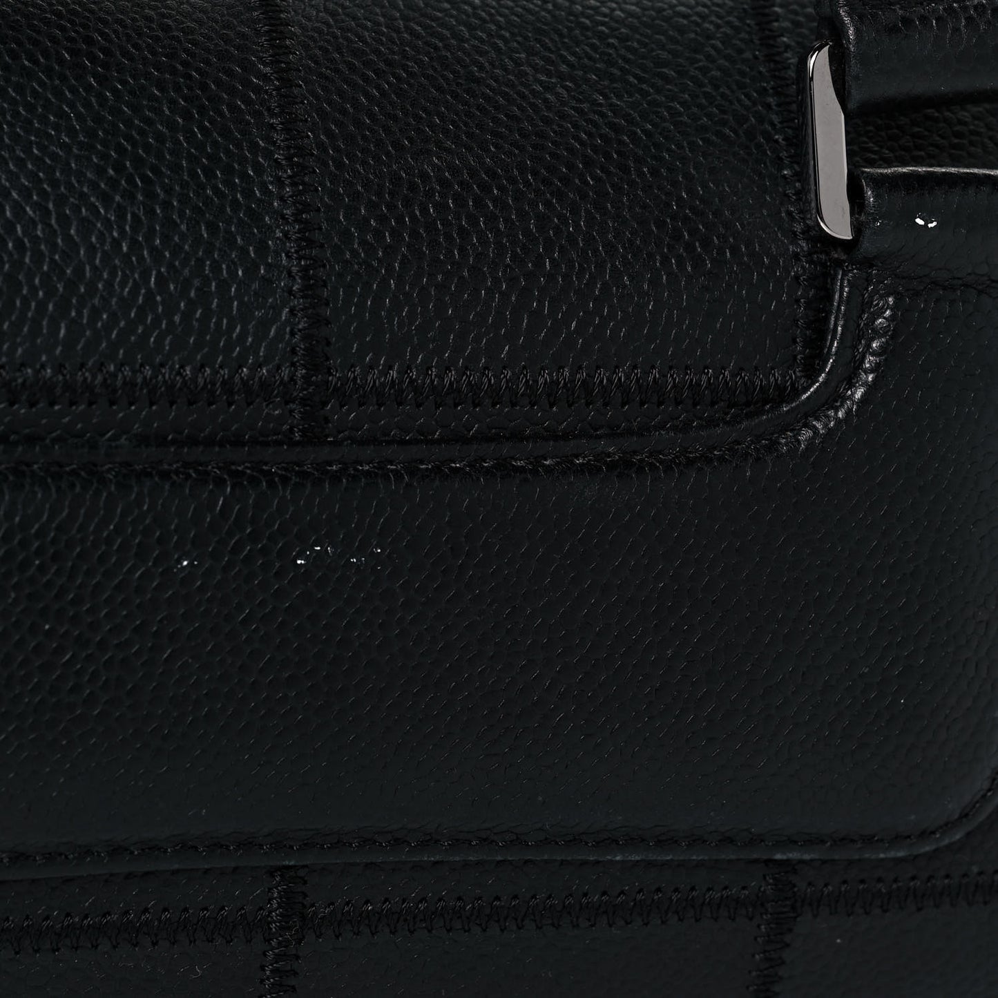 Caviar Square Stitched Tote Black