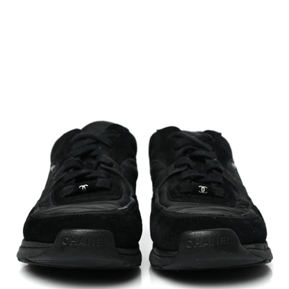 Chanel Fabric Calfskin Suede CC Sneakers  37.5 Black 3 of 8