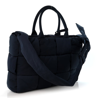 Bottega Veneta Nylon Intrecciato Padded Tech Maxi Large Arco Tote Navy Blue 3 of 9