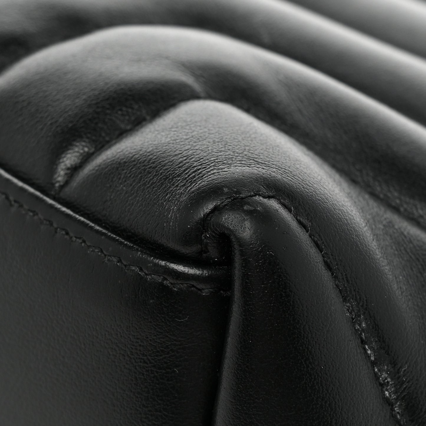 Calfskin Y Quilted Monogram Small Loulou Chain Satchel Black