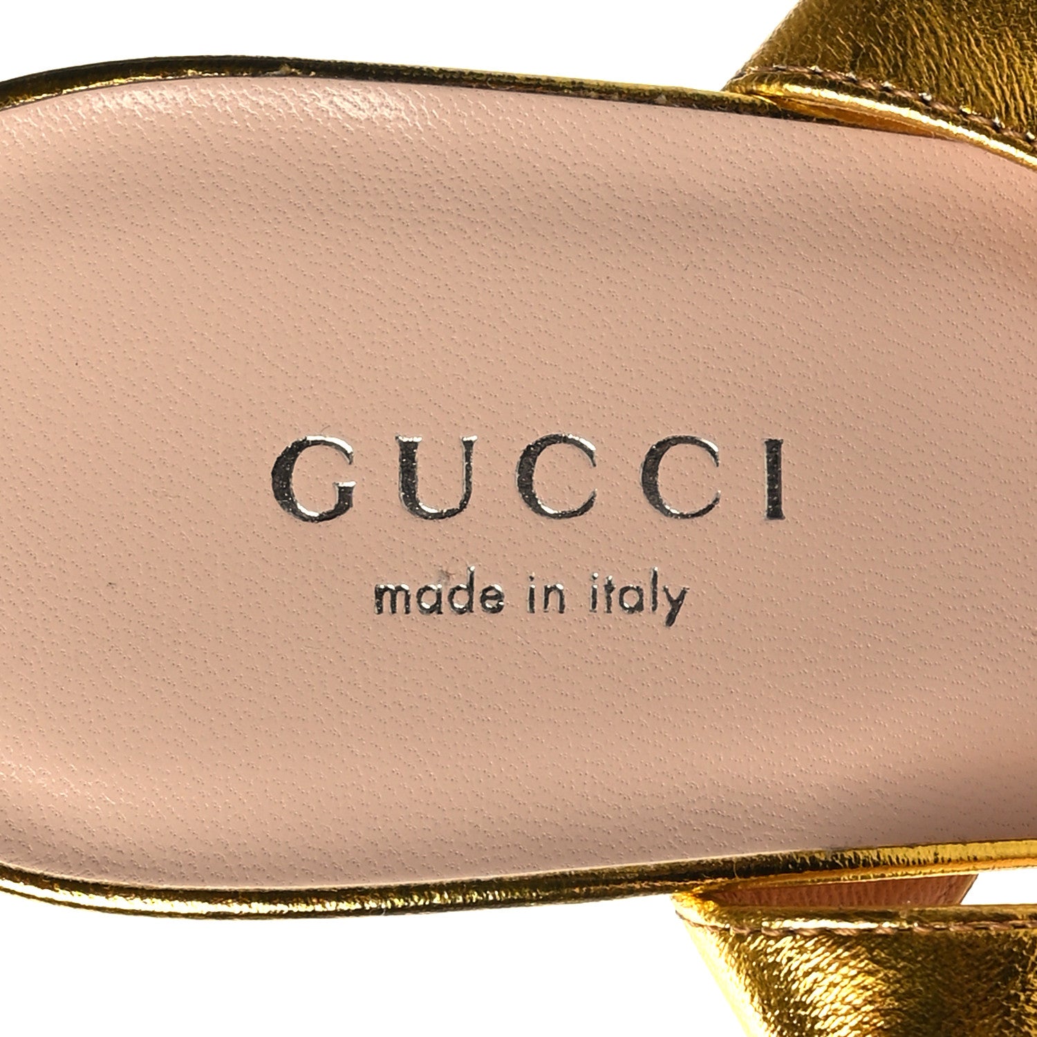 Gucci Sequin Satin Malaga Kid GG Marmont Ankle Wrap 75mm Sandals 37.5 Gold Yellow 7 of 8