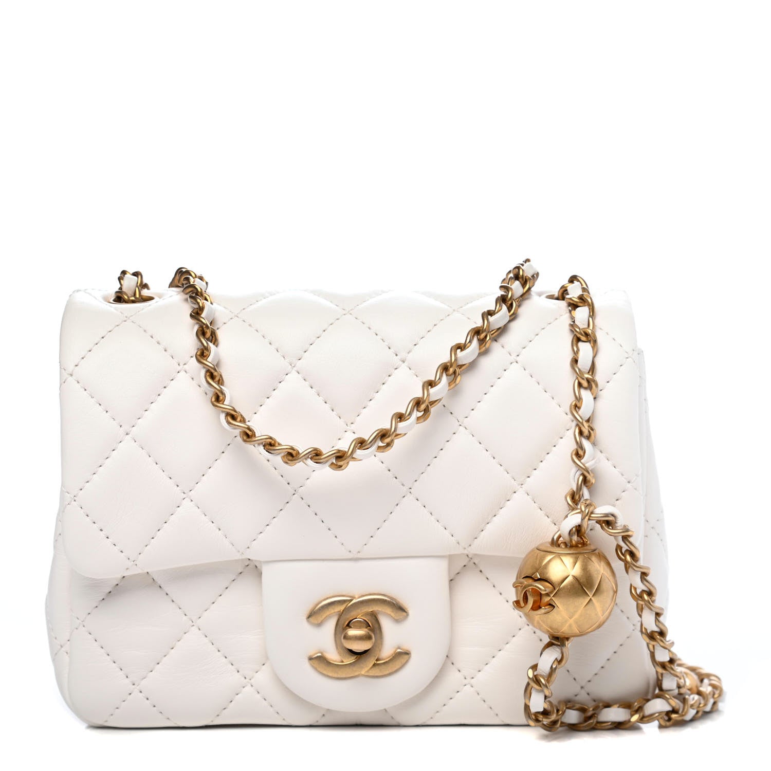 Chanel Lambskin Quilted Mini Pearl Crush Flap White 1 of 4