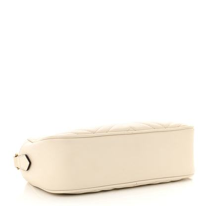 Gucci Calfskin Matelasse Small GG Marmont Chain Shoulder Bag White 4 of 12