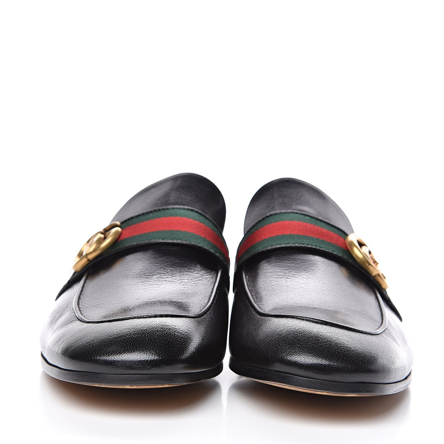 Goatskin Web Mens GG Loafers 10 Black