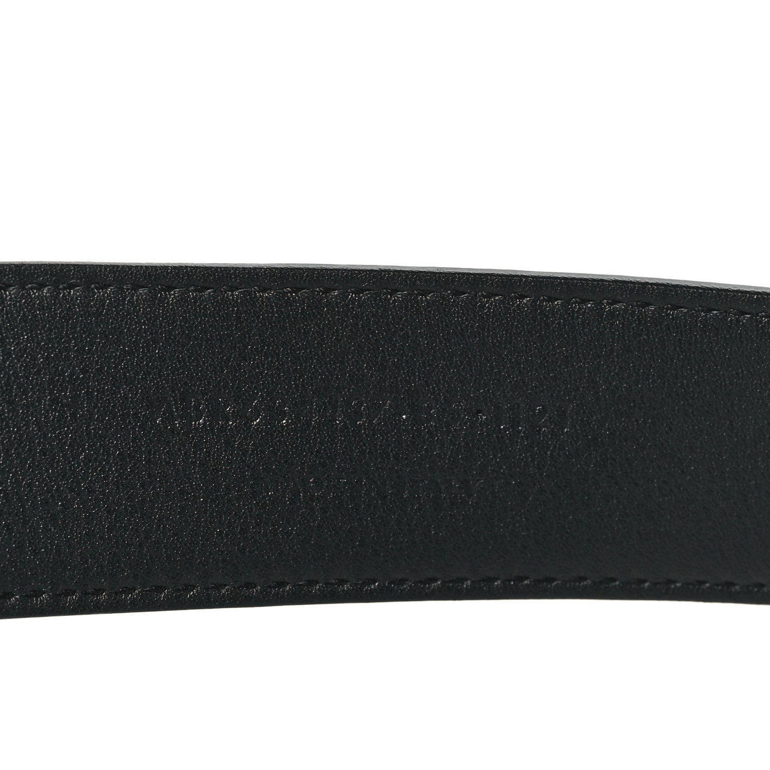 Saint Laurent Calfskin Crocodile Embossed Monogram Square Buckle Belt 85 34 Black 4 of 6