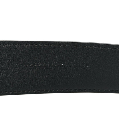 Saint Laurent Calfskin Crocodile Embossed Monogram Square Buckle Belt 85 34 Black 4 of 6