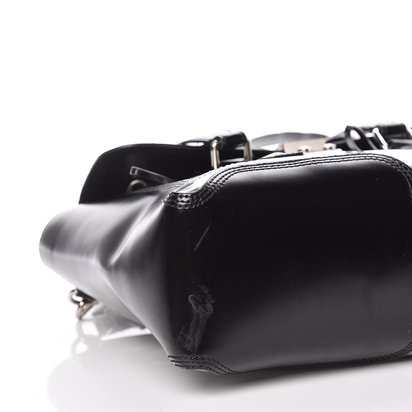 3.1 Smooth Calfskin Specchio Medium Pashli Satchel Black Silver