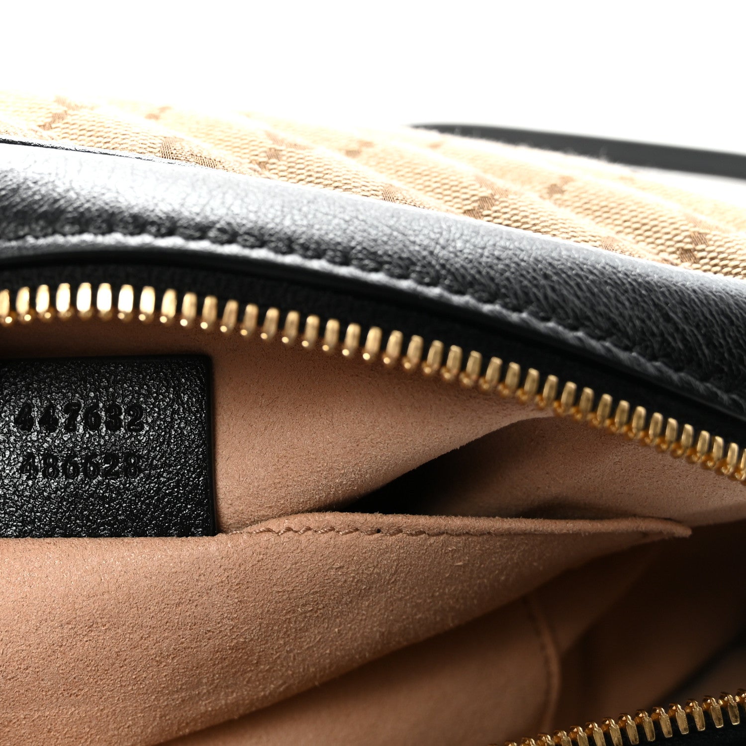 Gucci Monogram Matelasse Diagonal Small GG Marmont Chain Shoulder Bag Beige Black 7 of 10