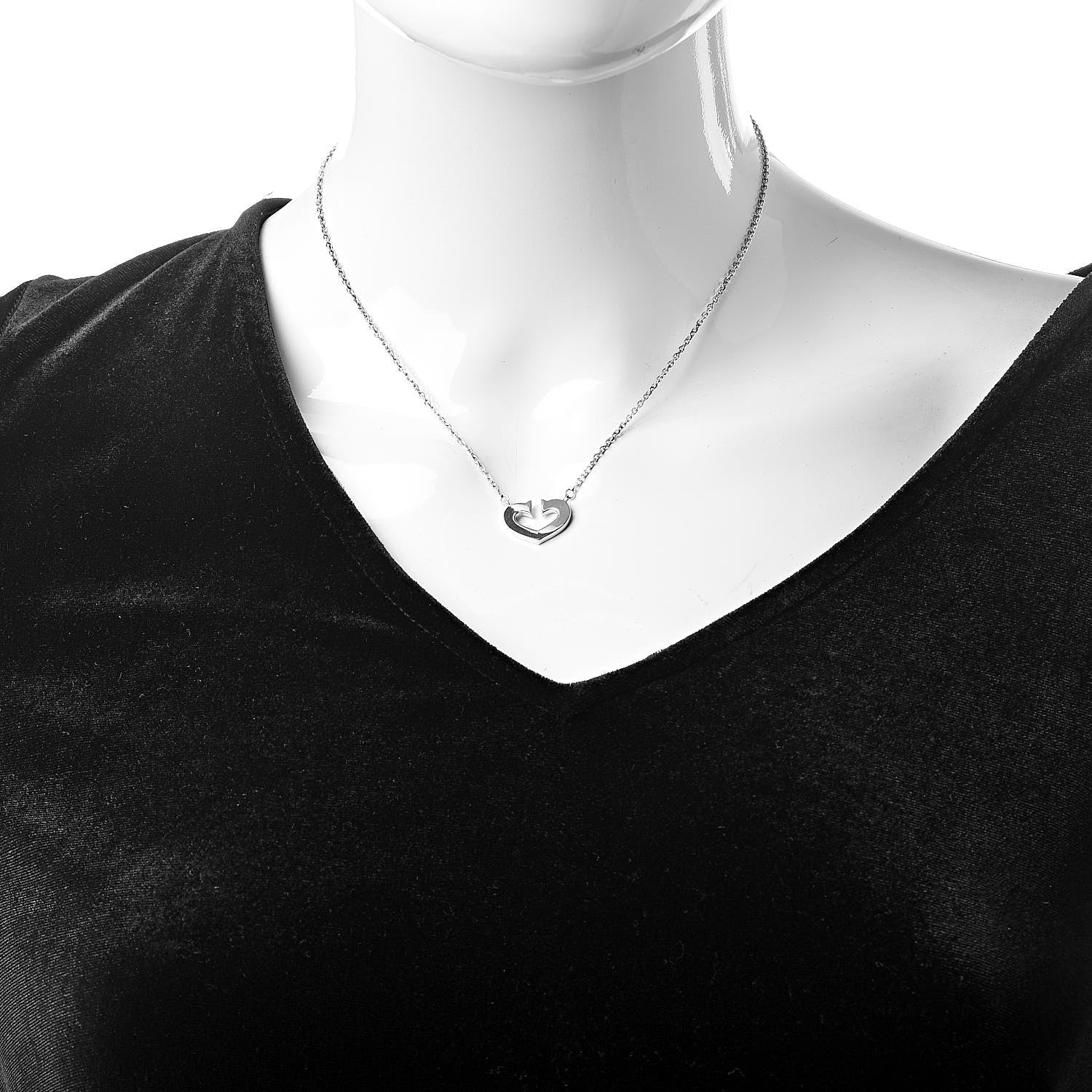 Cartier 18K White Gold Medium Hearts and Symbols Necklace 2 of 7