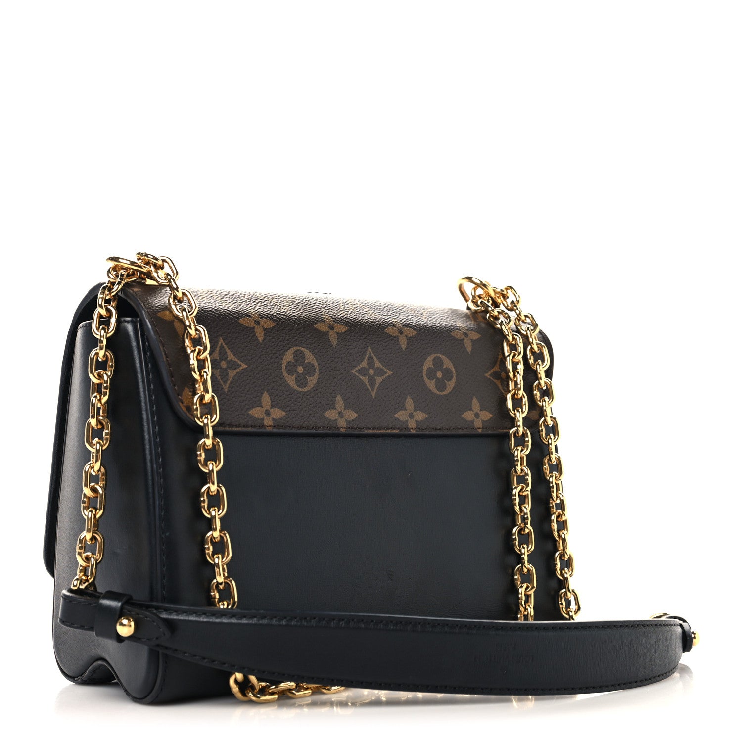 Louis Vuitton Veau Satin Monogram Twist Shoulder Bag MM Black 4 of 10