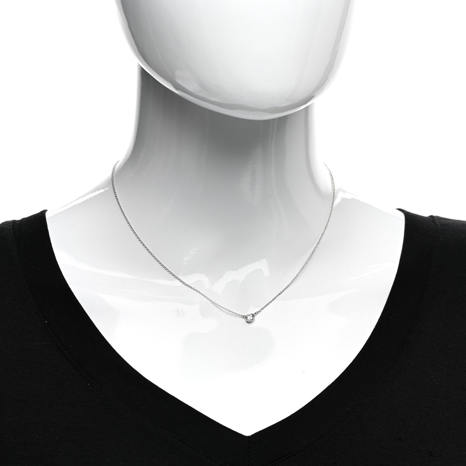 Tiffany Platinum Diamond .22ct Elsa Peretti Diamonds By The Yard Pendant Necklace 2 of 5