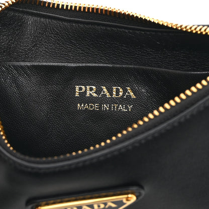 Prada Soft Calfskin Mini Arque Shoulder Bag Black 6 of 11
