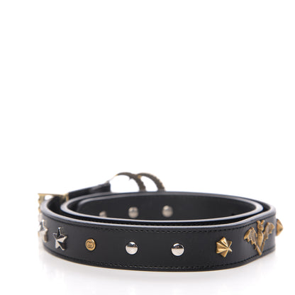 Gucci Calfskin Star Studded Torchon Double G Belt 75 30 Black 2 of 6