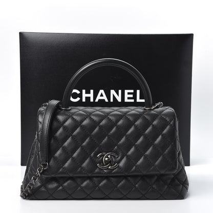 Chanel Caviar Quilted Small Coco Handle Flap Black 10 of 10