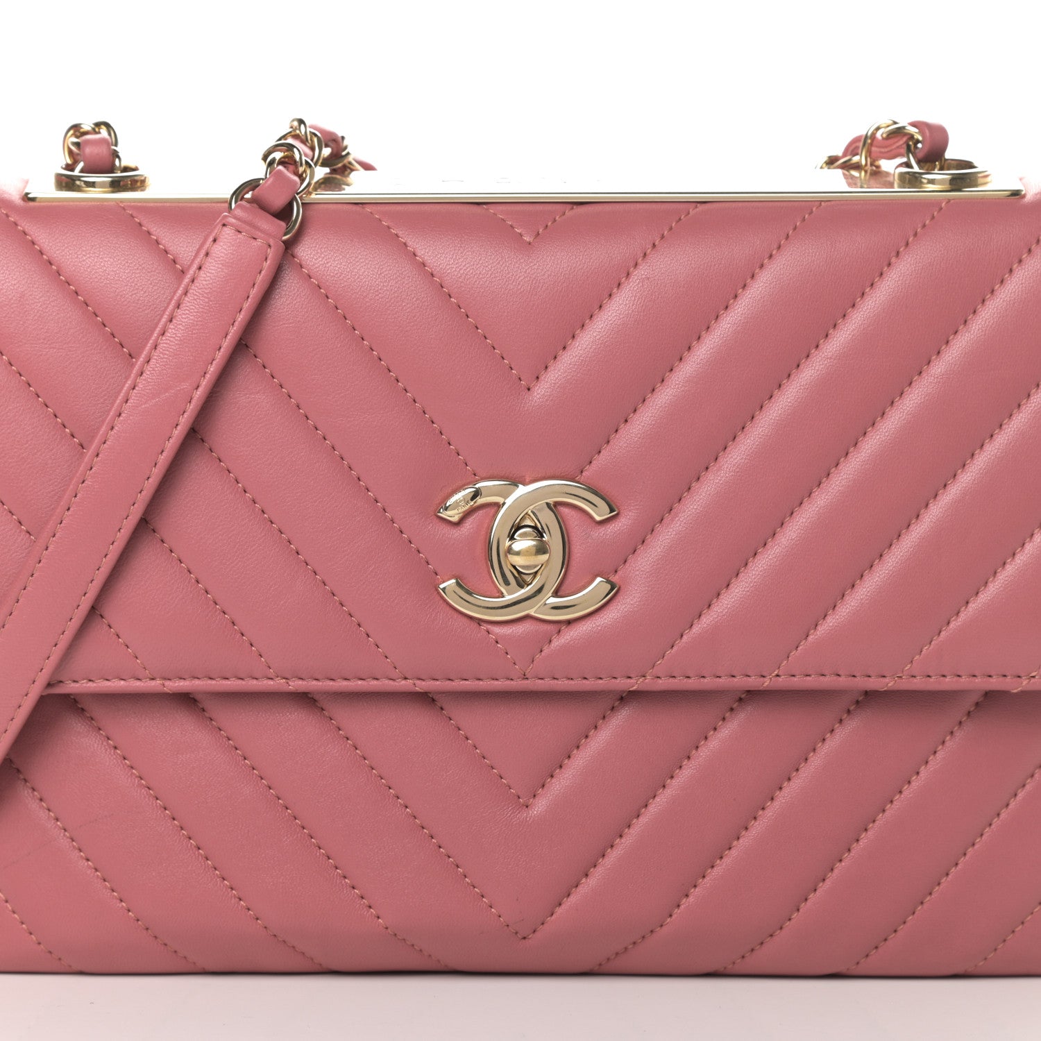 Chanel Lambskin Chevron Quilted Medium Trendy CC Flap Light Pink 8 of 11