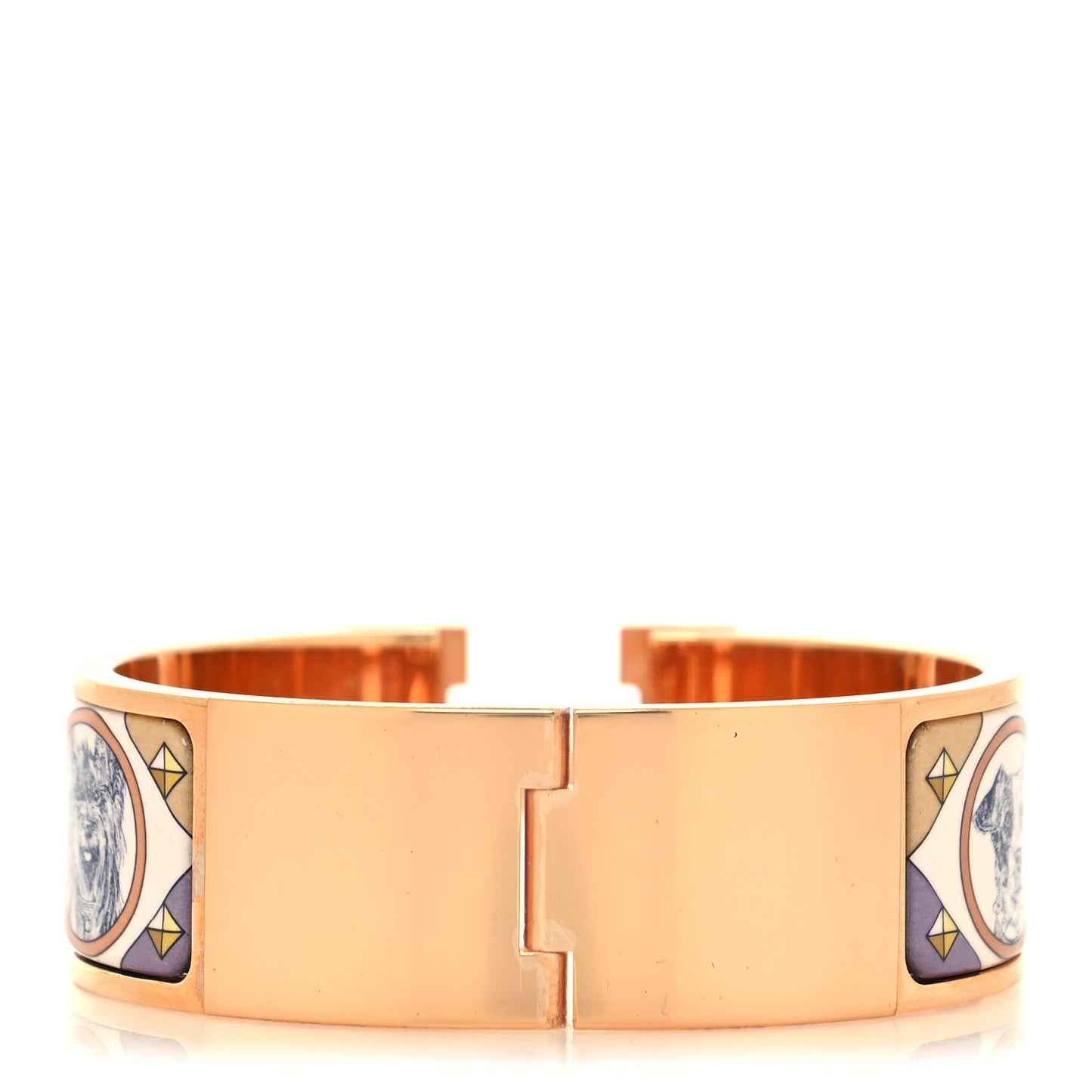 Enamel Printed Colliers et Chiens Wide Clic Clac H Bracelet PM Lilas