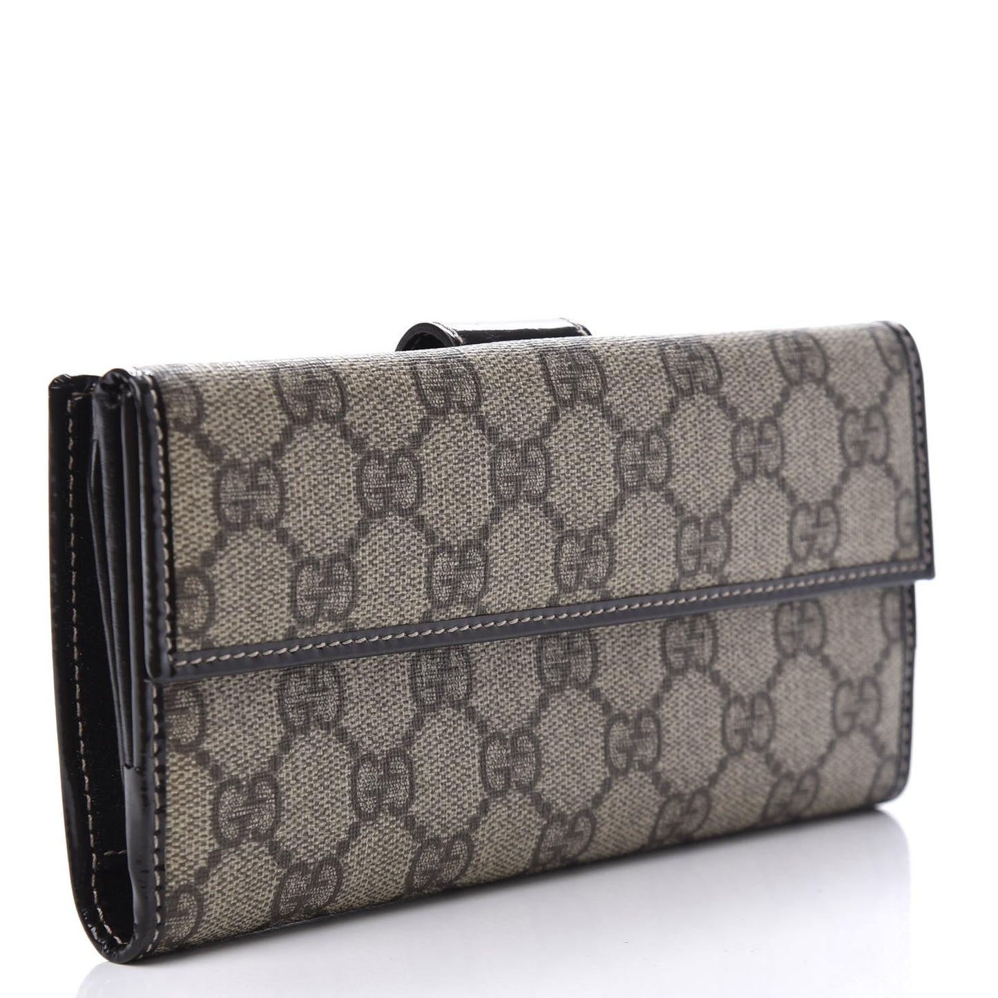 GG Plus Monogram Icon Bar Continental Flap Wallet Dark Brown