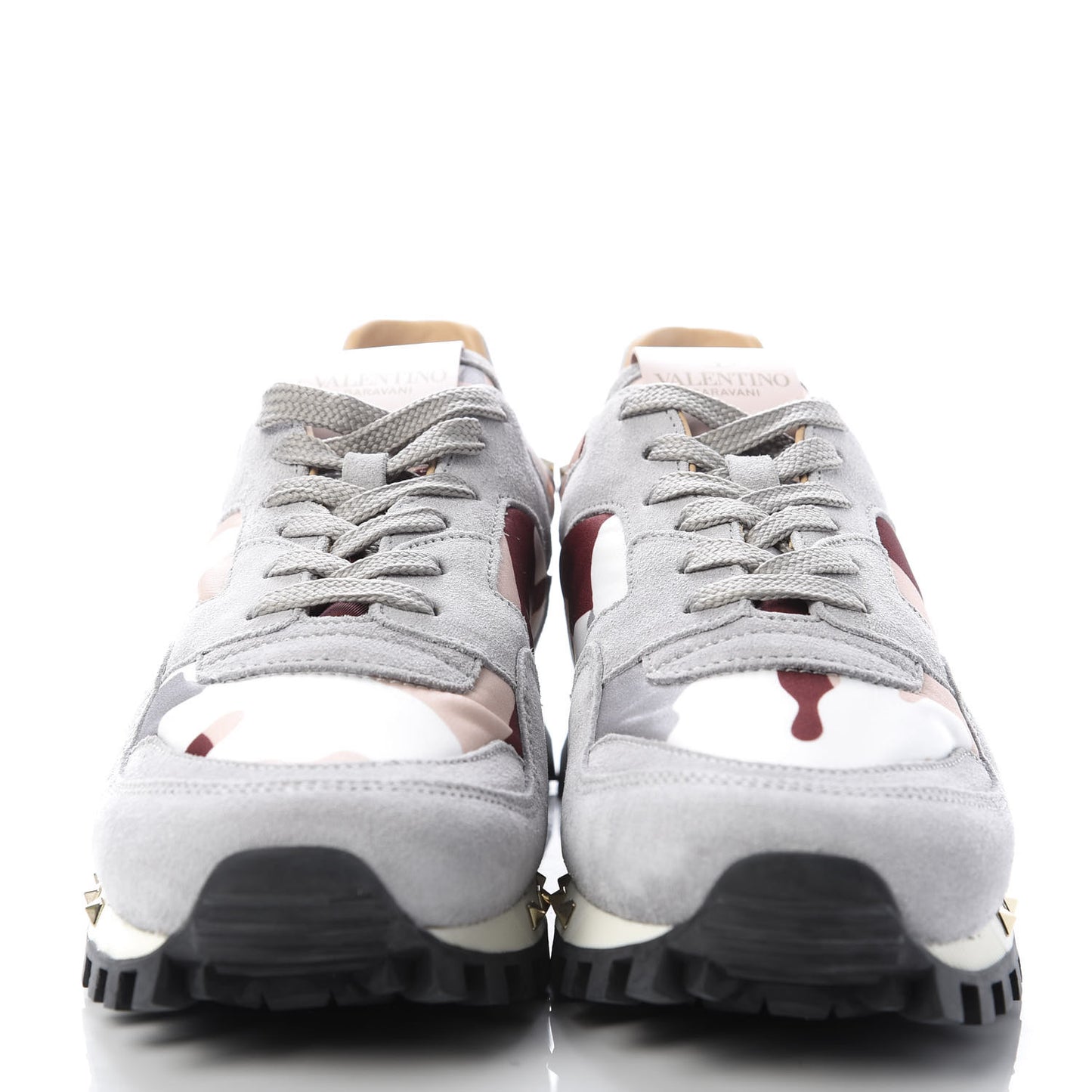 Suede Nylon Camouflage Womens Soul Rockstud Sneakers 37.5 Grey