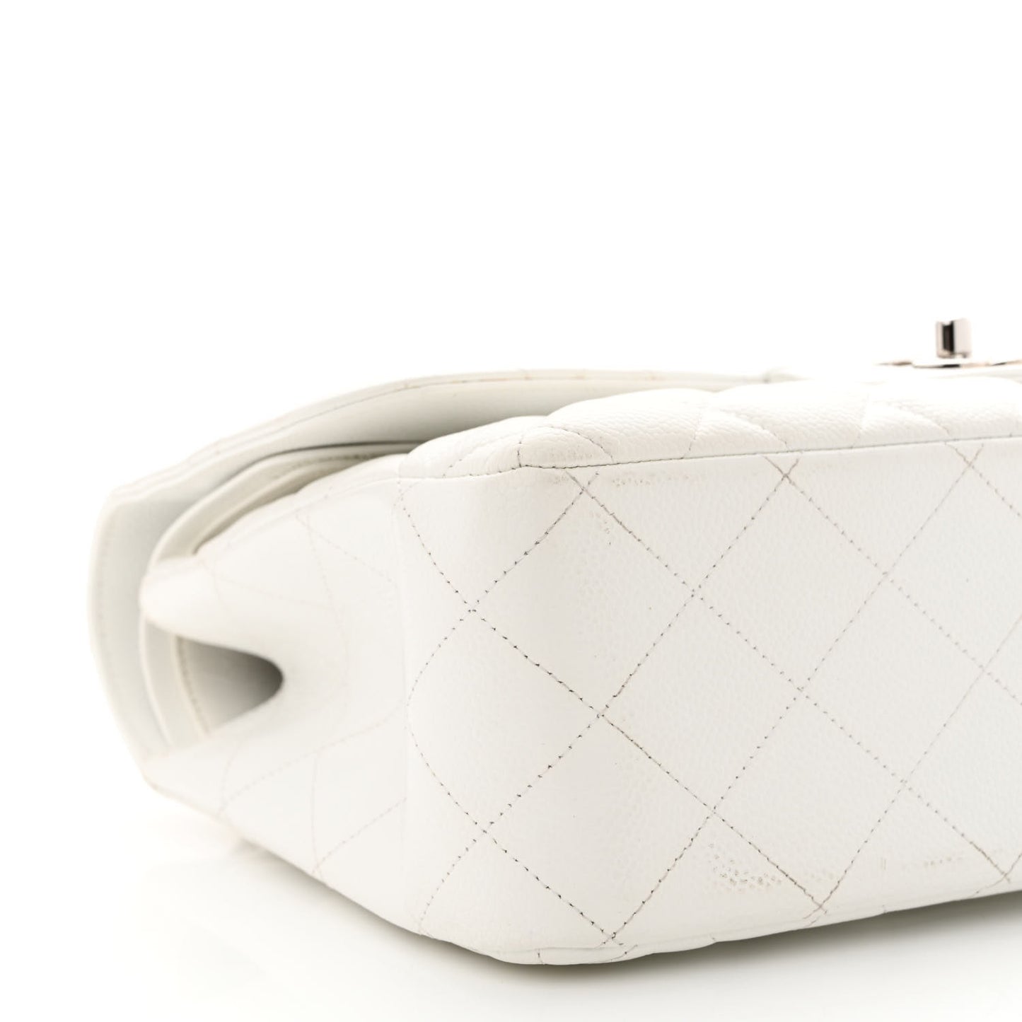Caviar Quilted Jumbo Double Flap White