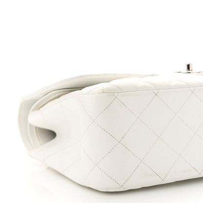 Chanel Caviar Quilted Jumbo Double Flap White 9 of 20