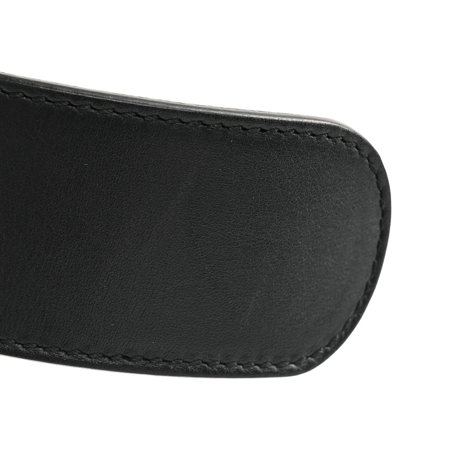 Moon Calfskin Pearl Double G 40mm Belt 90 36 Black Cream