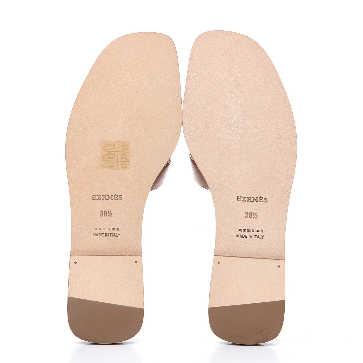 Box Calfskin Oran Sandals 38.5 Gold