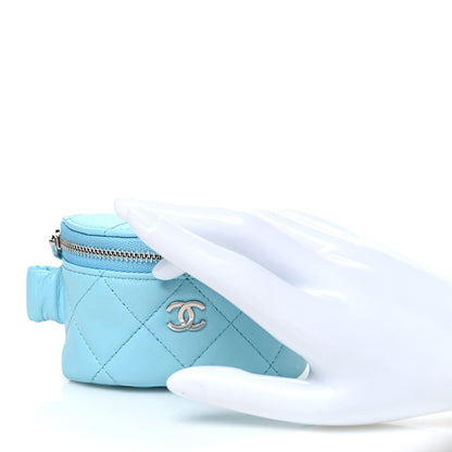 Chanel Lambskin Quilted Arm Coin Purse Neon Blue 2 of 7