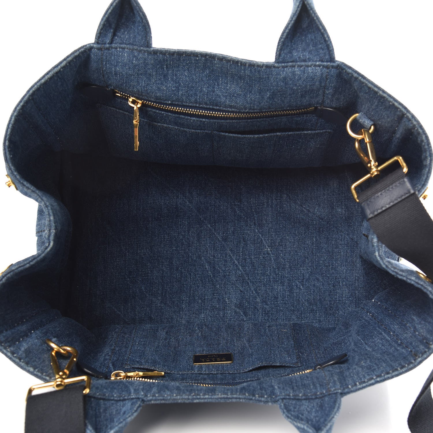 Prada Denim Logo Tote Avio 5 of 10