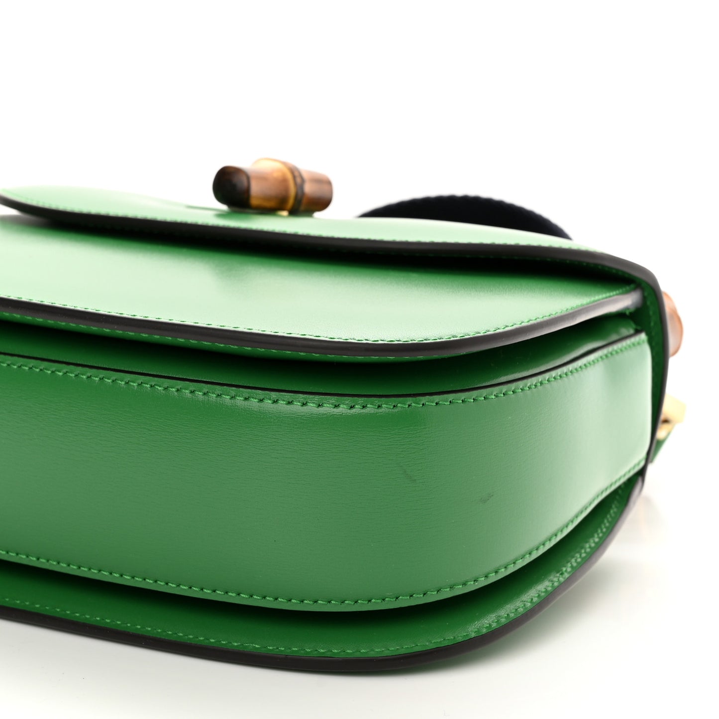 Boarded Dyana Lux Calfskin Web Small Bamboo 1947 Top Handle Bag Spring Green