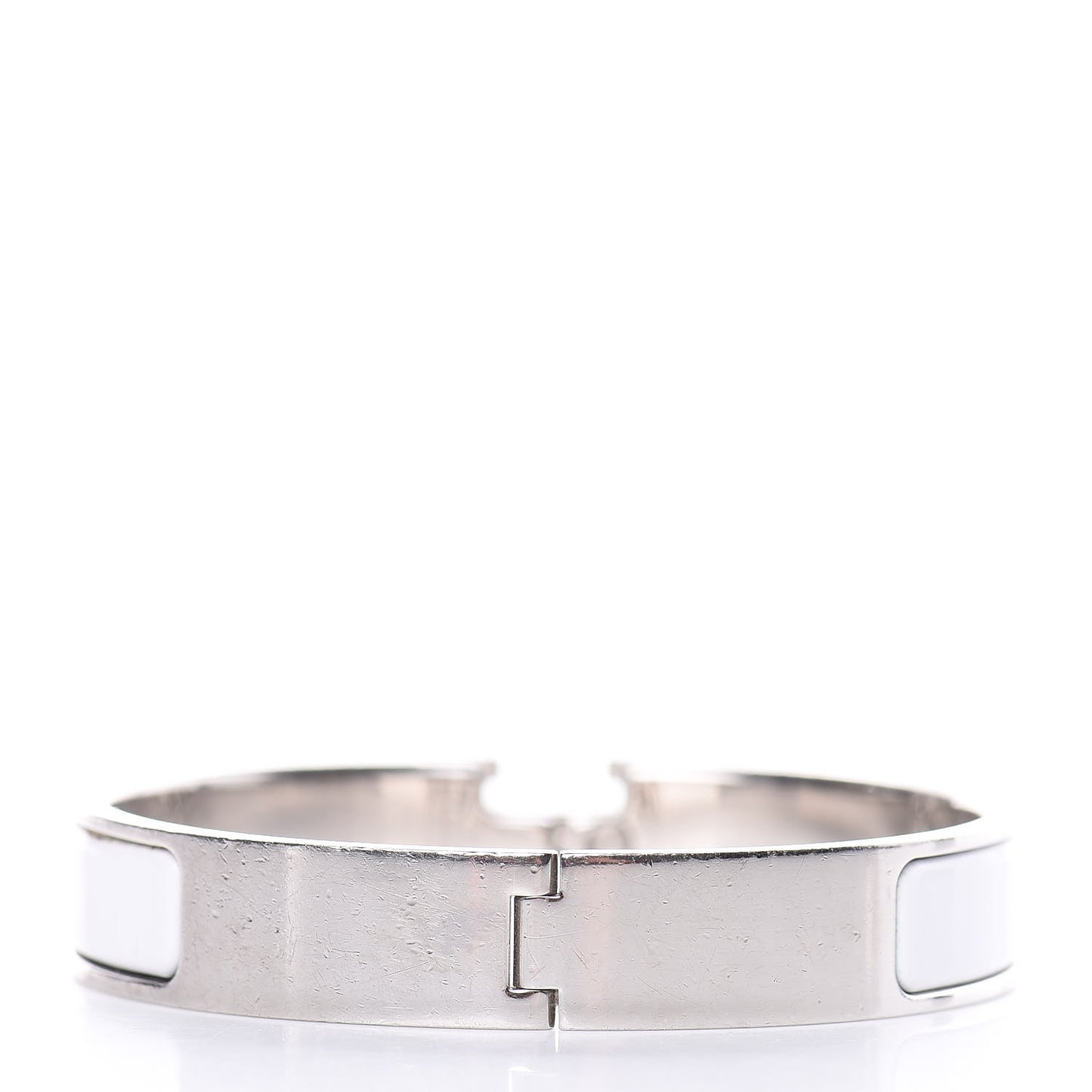 Enamel Narrow Clic Clac H Bracelet GM White