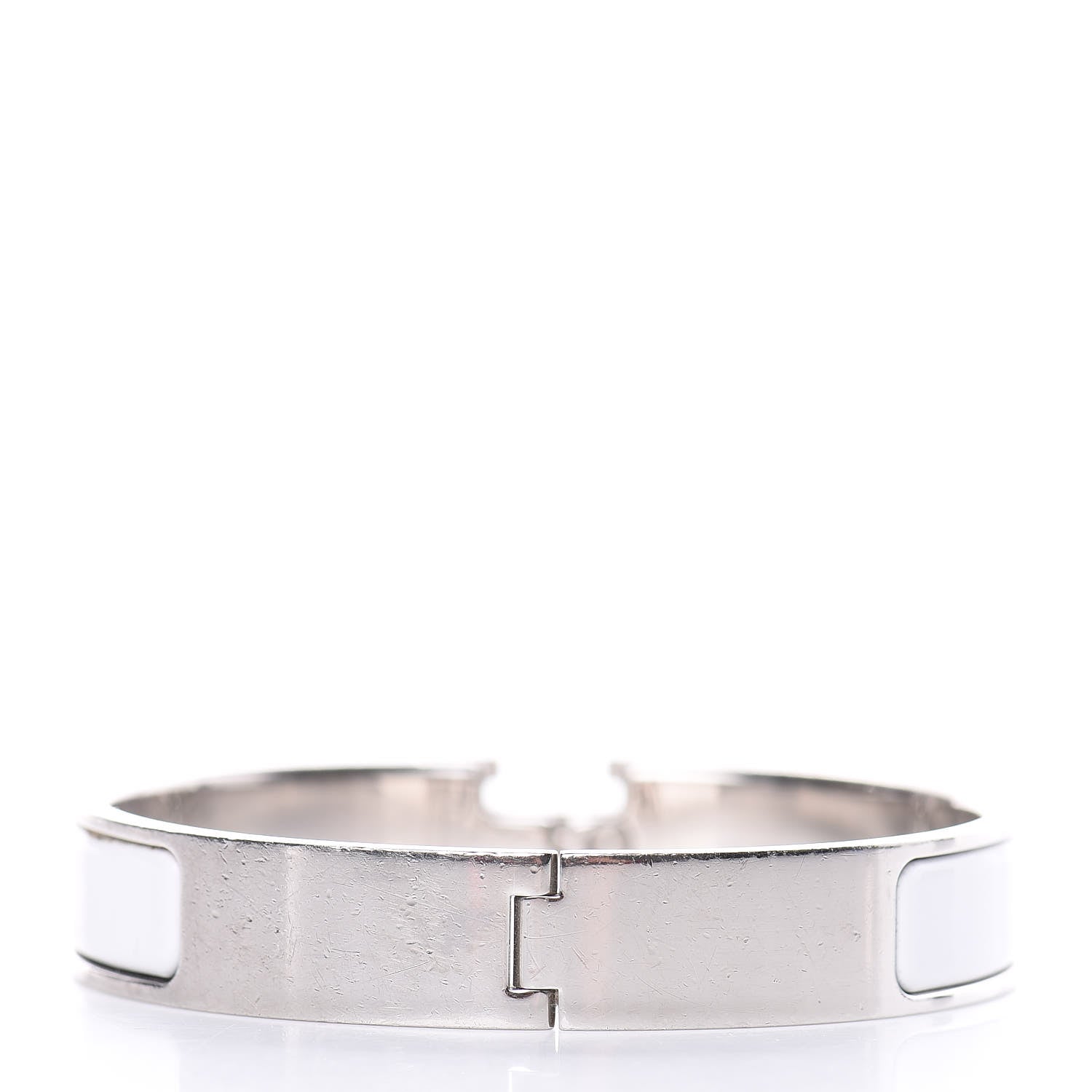 Hermes Enamel Narrow Clic Clac H Bracelet GM White 3 of 8