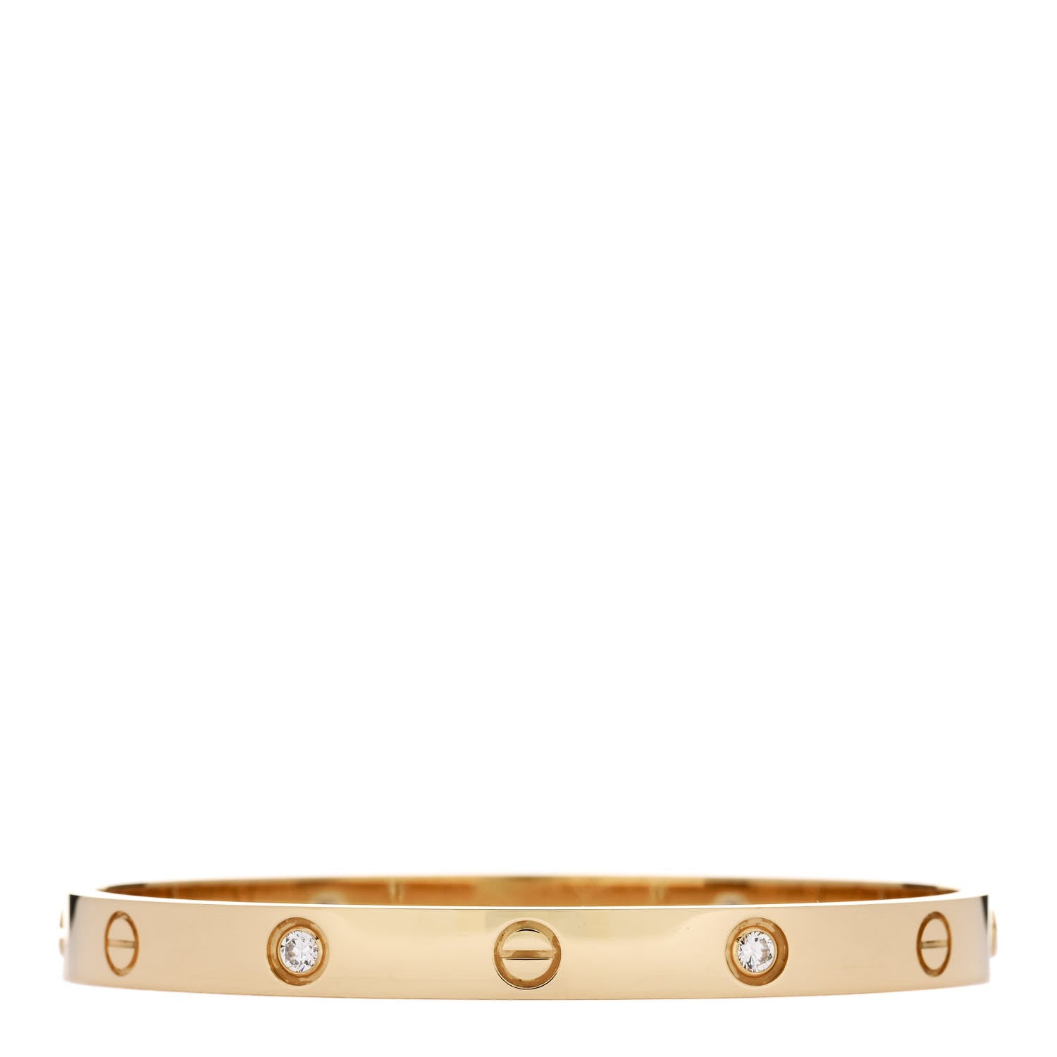 Cartier 18K Yellow Gold 4 Diamond LOVE Bracelet 18 2 of 9