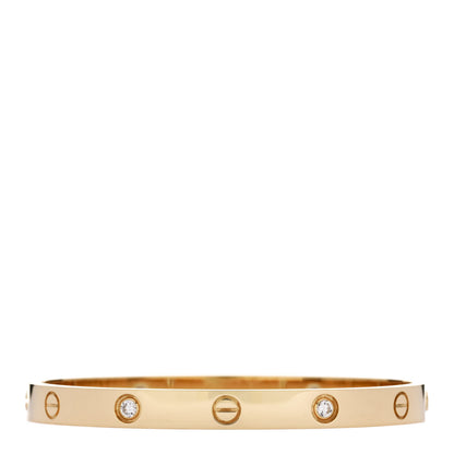 Cartier 18K Yellow Gold 4 Diamond LOVE Bracelet 18 2 of 9