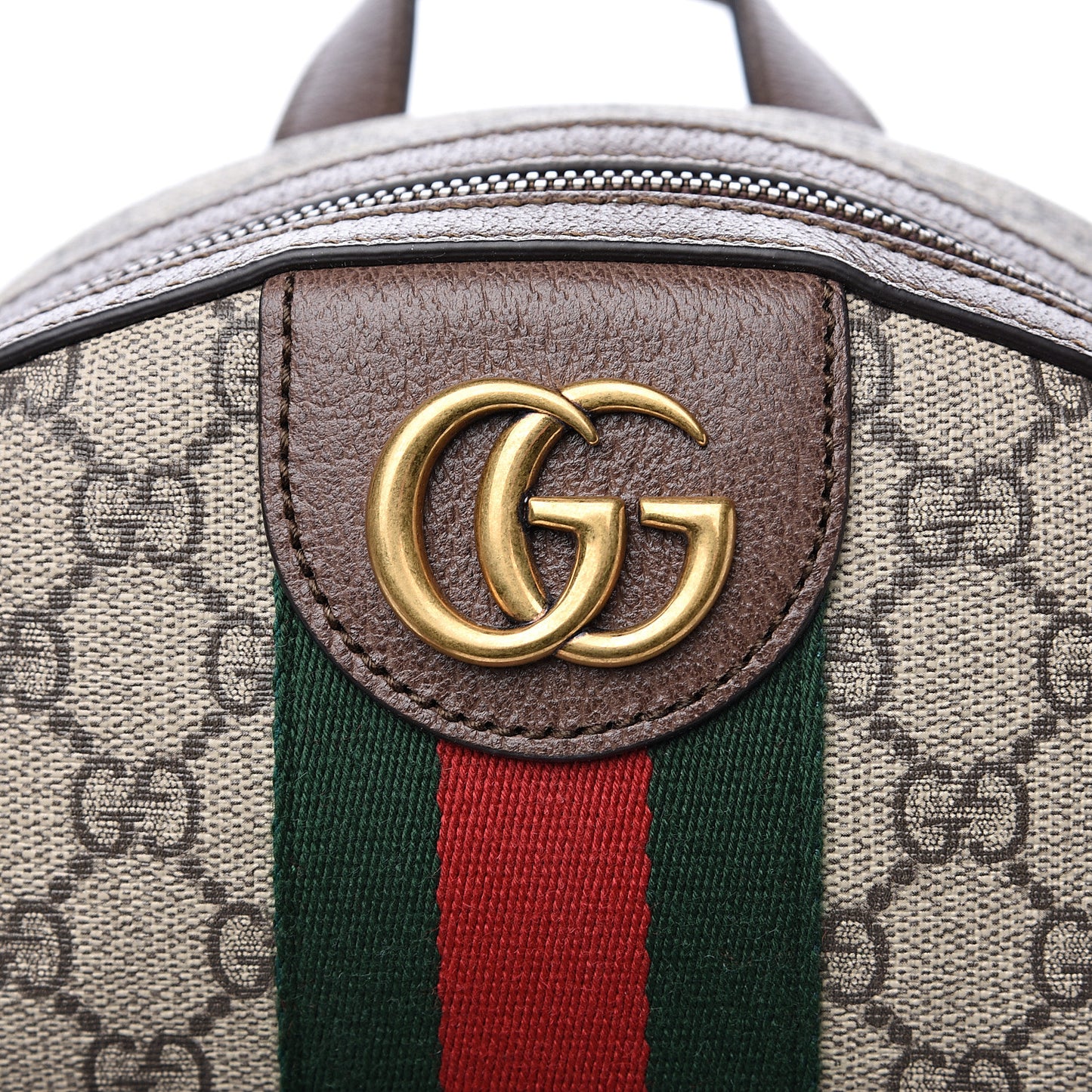 GG Supreme Monogram Calfskin Web Small Ophidia Day Backpack Beige Ebony New Acero
