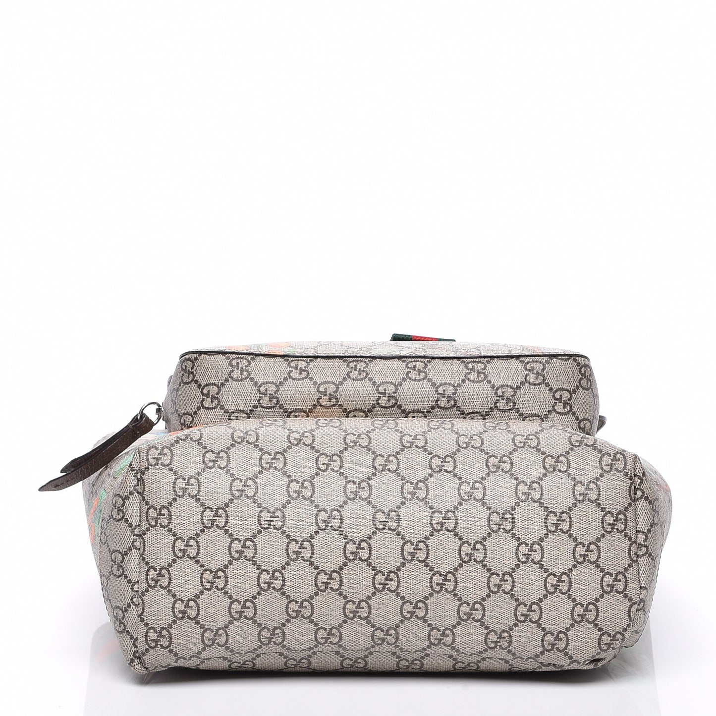GG Supreme Monogram Tian Web Single Buckle Backpack Beige Multicolor New Acero
