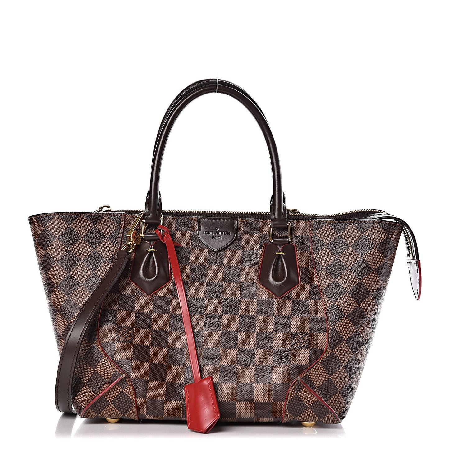 Damier Ebene Caissa Tote PM Cherry